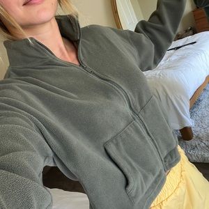 Olive green fleece zip up